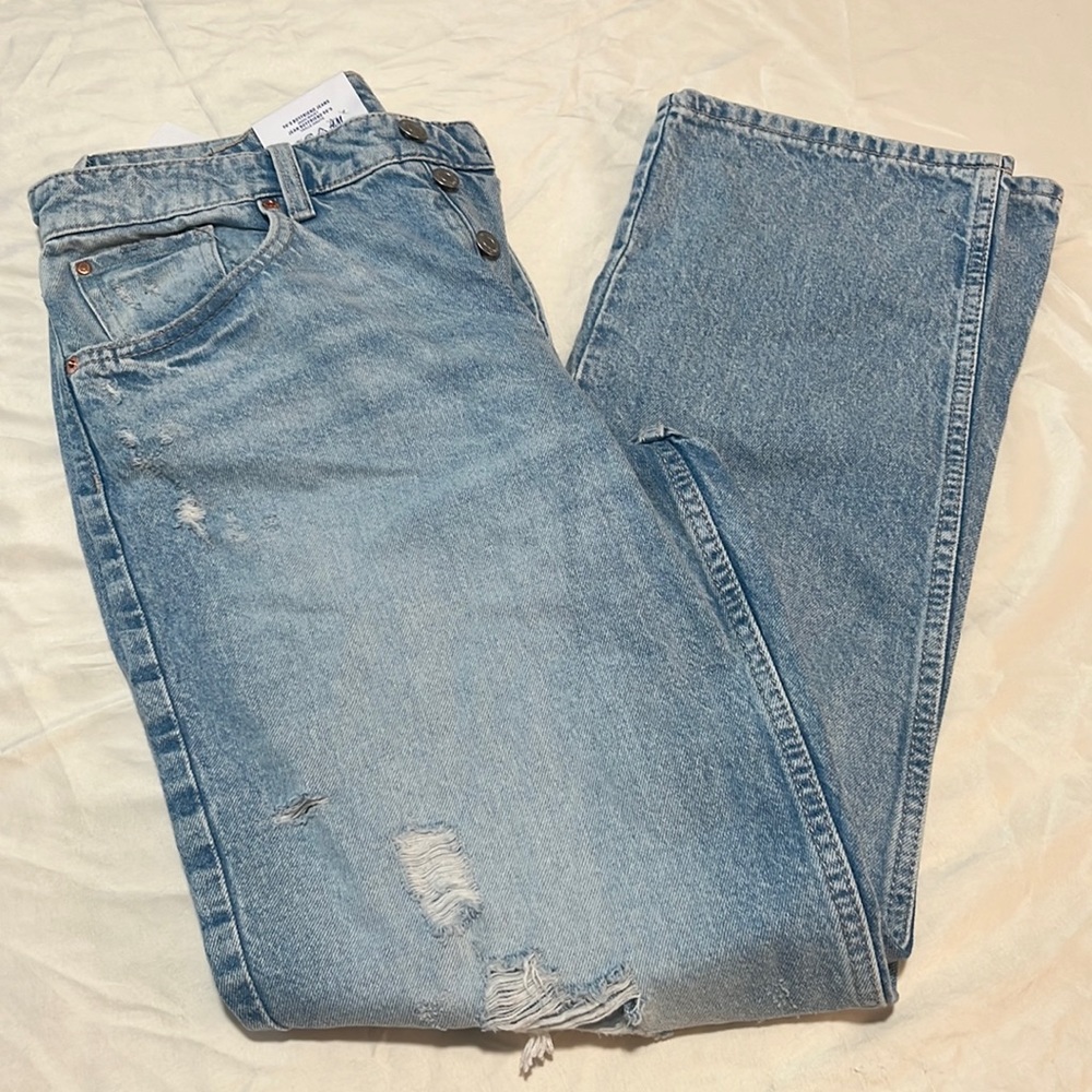 H&M ripped boyfriend jeans